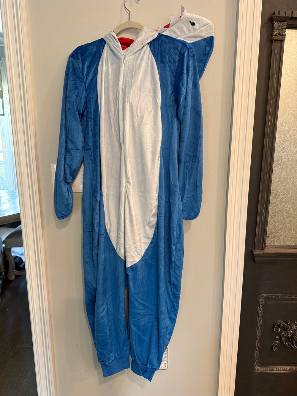 Shark Onesie Costume in Blue and White child size large